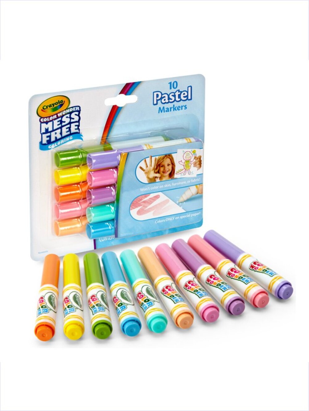 Crayola Nontoxic Color Wonder Mess Free 10 Pastel Marker New in Box Add-On Item